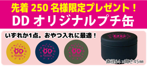 先着250名様限定プレゼント！DDオリジナルプチ缶。