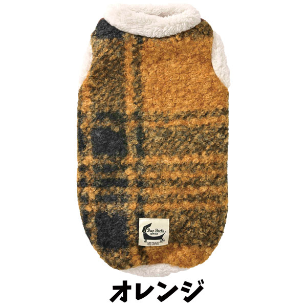 チェックボアタンク　オレンジ